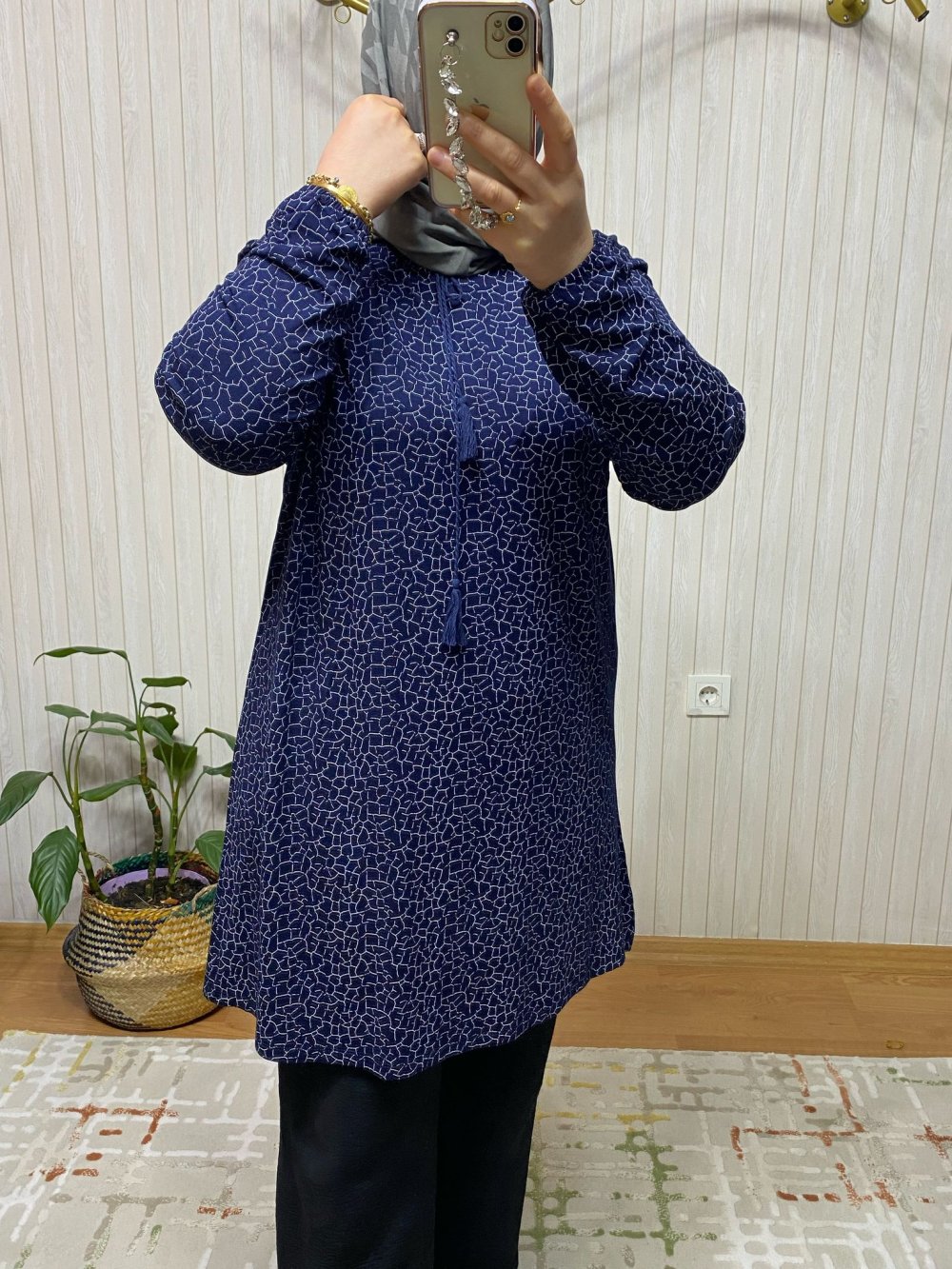 Esen Cam Kırığı Kristal Desen Tunik